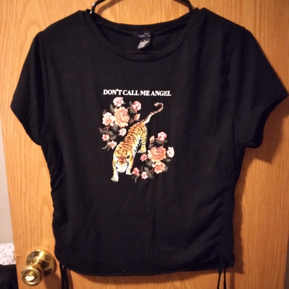 L Rue 21 Black Tiger Shirt